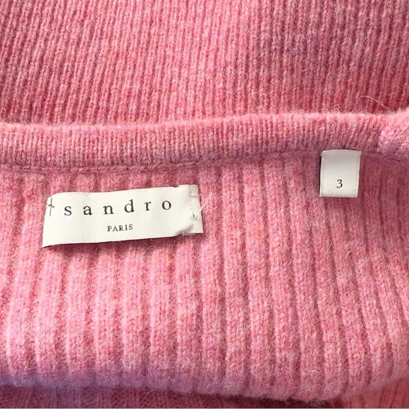 SANDRO Wool Rib Knit Sleeveless V-Neck‎ Slim Cropped Camisole Sweater Tank Top L - Picture 8 of 12
